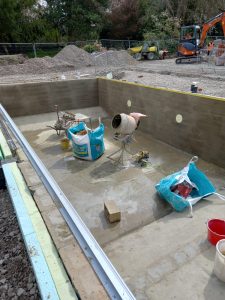 sand and cement render to swimming pool